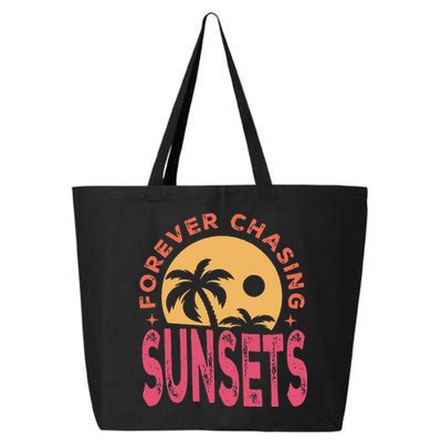 Retro Vintage Forever Chasing Sunsets Summer Vacation Outfit 25L Jumbo Tote