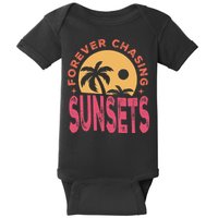 Retro Vintage Forever Chasing Sunsets Summer Vacation Outfit Baby Bodysuit