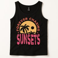 Retro Vintage Forever Chasing Sunsets Summer Vacation Outfit Tank Top