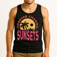 Retro Vintage Forever Chasing Sunsets Summer Vacation Outfit Tank Top