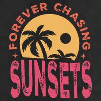 Retro Vintage Forever Chasing Sunsets Summer Vacation Outfit Golf Towel