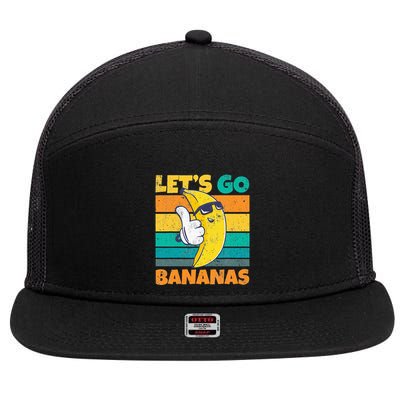 Retro Vintage Funny Banana Meme Let Go Banana Cool Bananas 7 Panel Mesh Trucker Snapback Hat