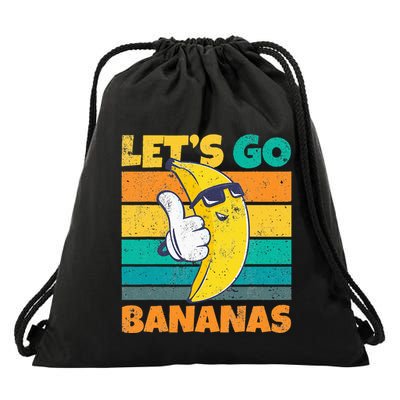 Retro Vintage Funny Banana Meme Let Go Banana Cool Bananas Drawstring Bag