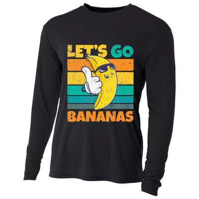 Retro Vintage Funny Banana Meme Let Go Banana Cool Bananas Cooling Performance Long Sleeve Crew