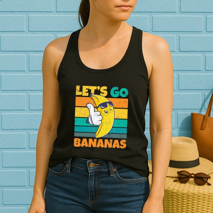 Retro Vintage Funny Banana Meme Let Go Banana Cool Bananas Womens Tank Top