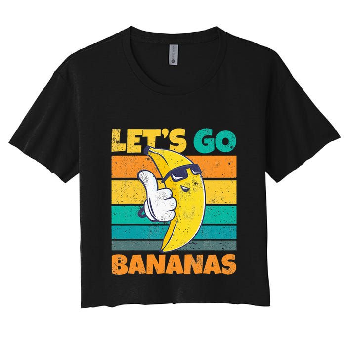 Retro Vintage Funny Banana Meme Let Go Banana Cool Bananas Crop Top