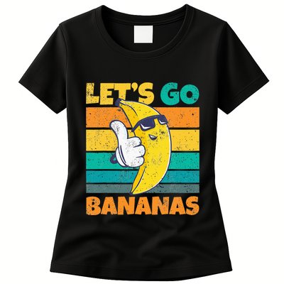 Retro Vintage Funny Banana Meme Let Go Banana Cool Bananas Womens T-Shirt