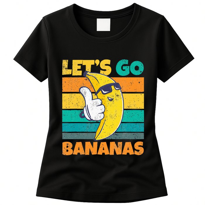 Retro Vintage Funny Banana Meme Let Go Banana Cool Bananas Womens T-Shirt