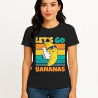 Retro Vintage Funny Banana Meme Let Go Banana Cool Bananas Womens T-Shirt