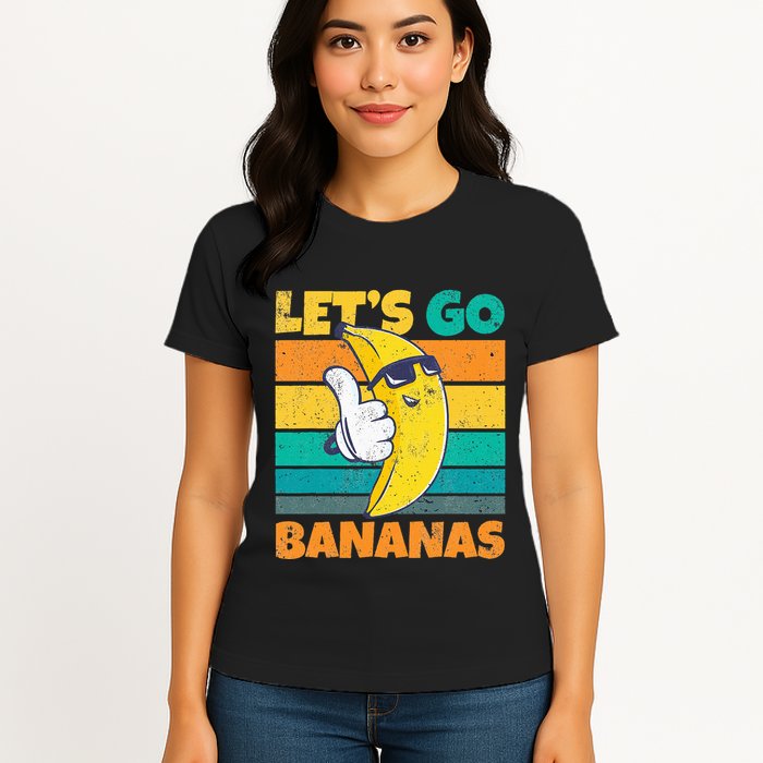 Retro Vintage Funny Banana Meme Let Go Banana Cool Bananas Womens T-Shirt
