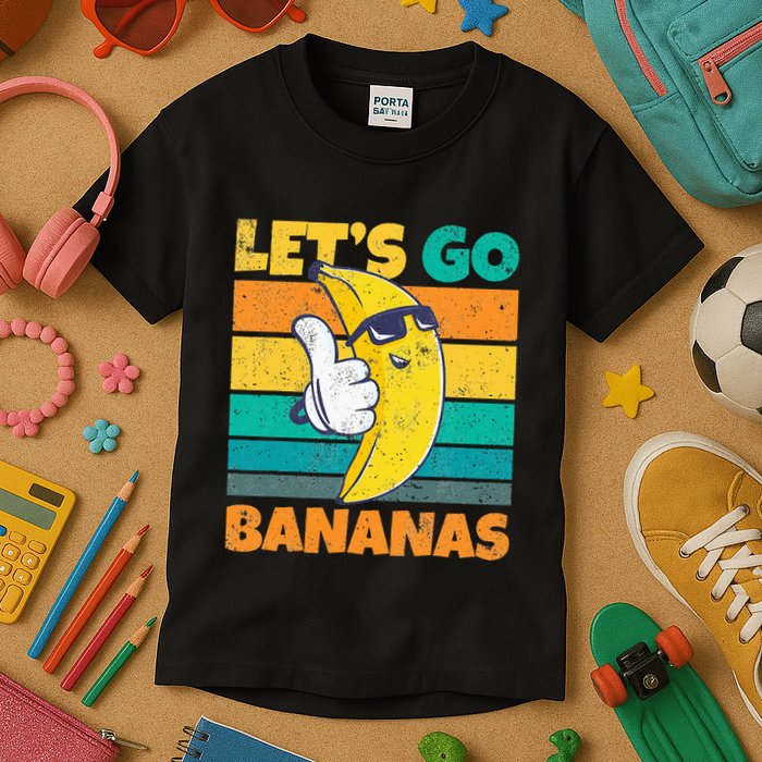 Retro Vintage Funny Banana Meme Let Go Banana Cool Bananas Kids T-Shirt