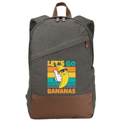 Retro Vintage Funny Banana Meme Let Go Banana Cool Bananas Cotton Canvas Backpack