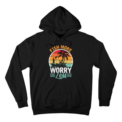 Retro Vintage Fishing Theme Print Hoodie