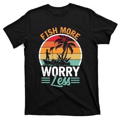 Retro Vintage Fishing Theme Print T-Shirt