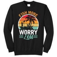 Retro Vintage Fishing Theme Print Tall Sweatshirt