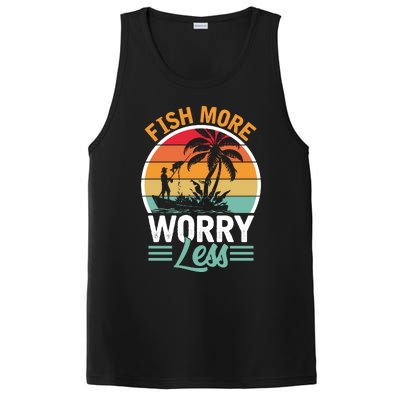 Retro Vintage Fishing Theme Print PosiCharge Competitor Tank