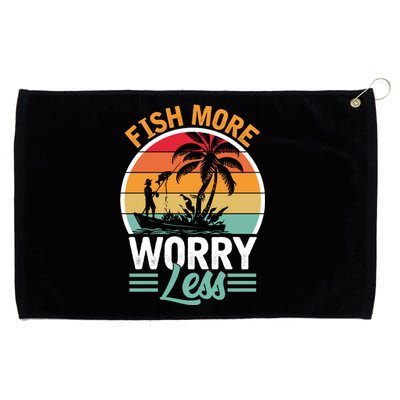 Retro Vintage Fishing Theme Print Grommeted Golf Towel