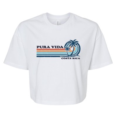 Retro Vintage Family Vacation Costa Rica Pura Vida Bella+Canvas Jersey Crop Tee