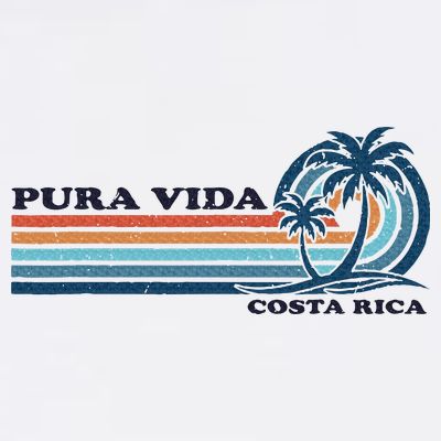 Retro Vintage Family Vacation Costa Rica Pura Vida T-Shirt