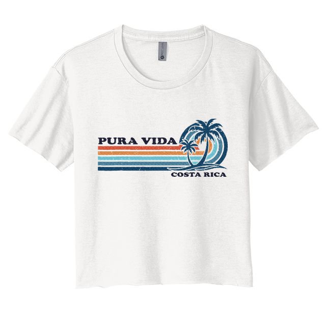 Retro Vintage Family Vacation Costa Rica Pura Vida Crop Top