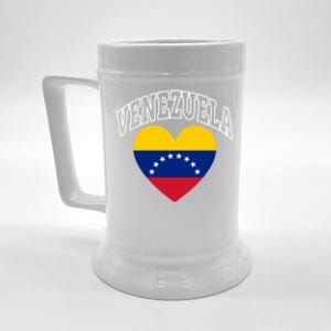 Retro Venezuela Flag Throwback Heart Gift Beer Stein