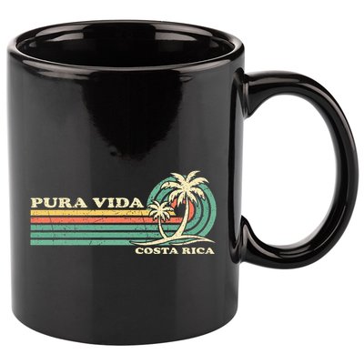 Retro Vintage Family Vacation Costa Rica Pura Vida Beach 11oz C Handle Ceramic Mug