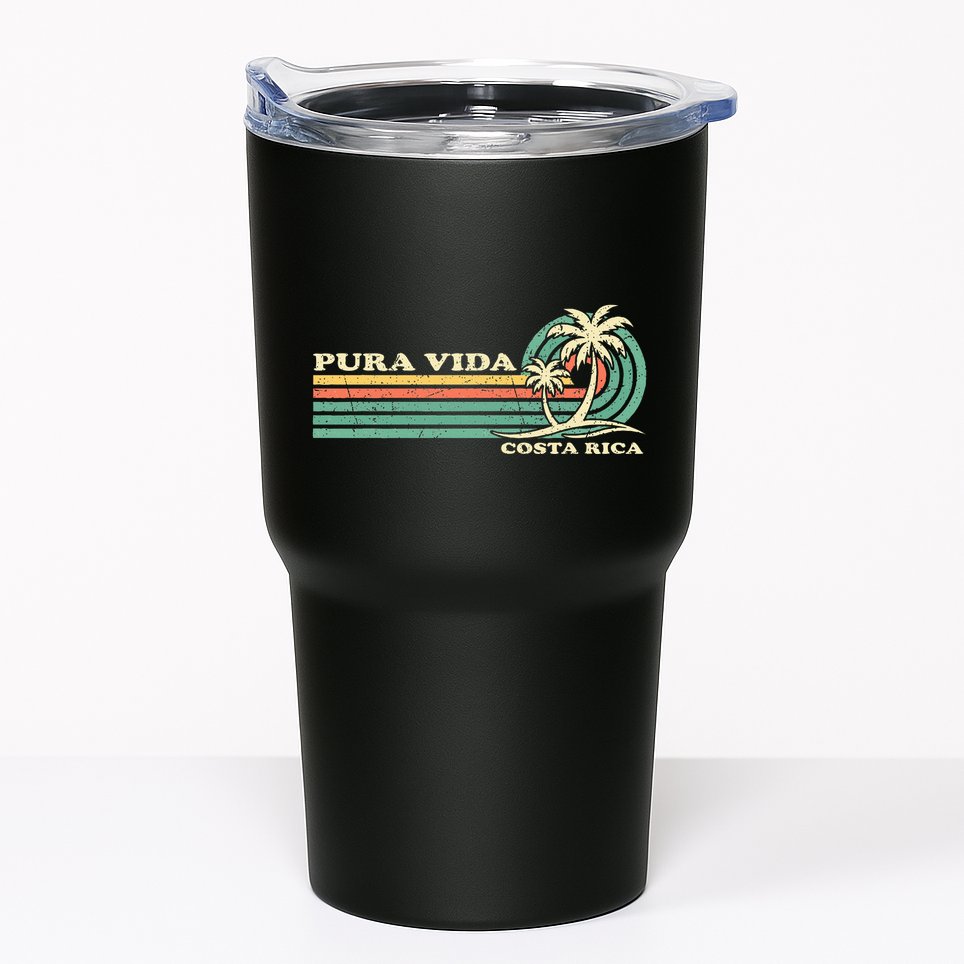 Retro Vintage Family Vacation Costa Rica Pura Vida Beach Tumbler