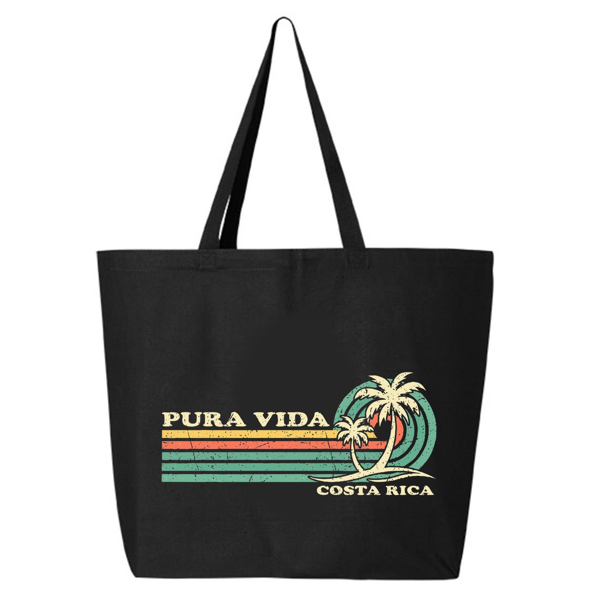 Retro Vintage Family Vacation Costa Rica Pura Vida Beach 25L Jumbo Tote