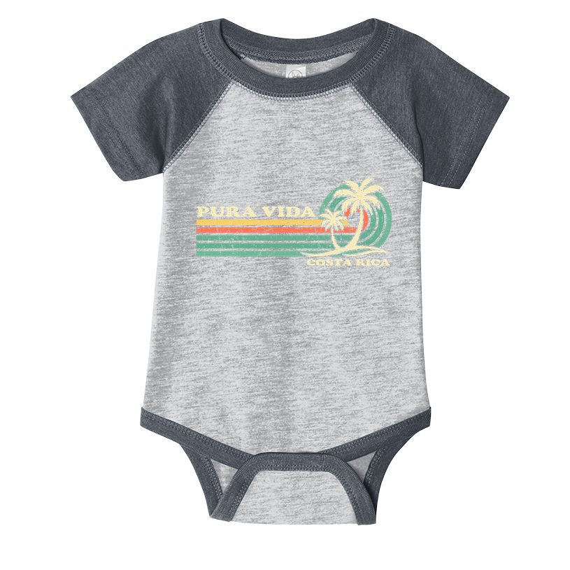 Retro Vintage Family Vacation Costa Rica Pura Vida Beach Infant Baby Jersey Bodysuit