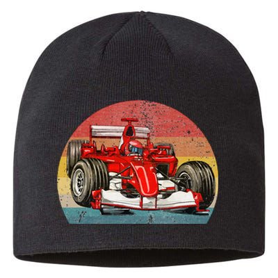 Retro Vintage Formula Racing Lovers Race Car Sustainable Beanie