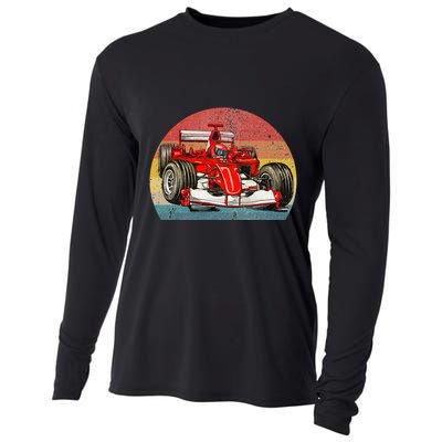 Retro Vintage Formula Racing Lovers Race Car Cooling Performance Long Sleeve Crew