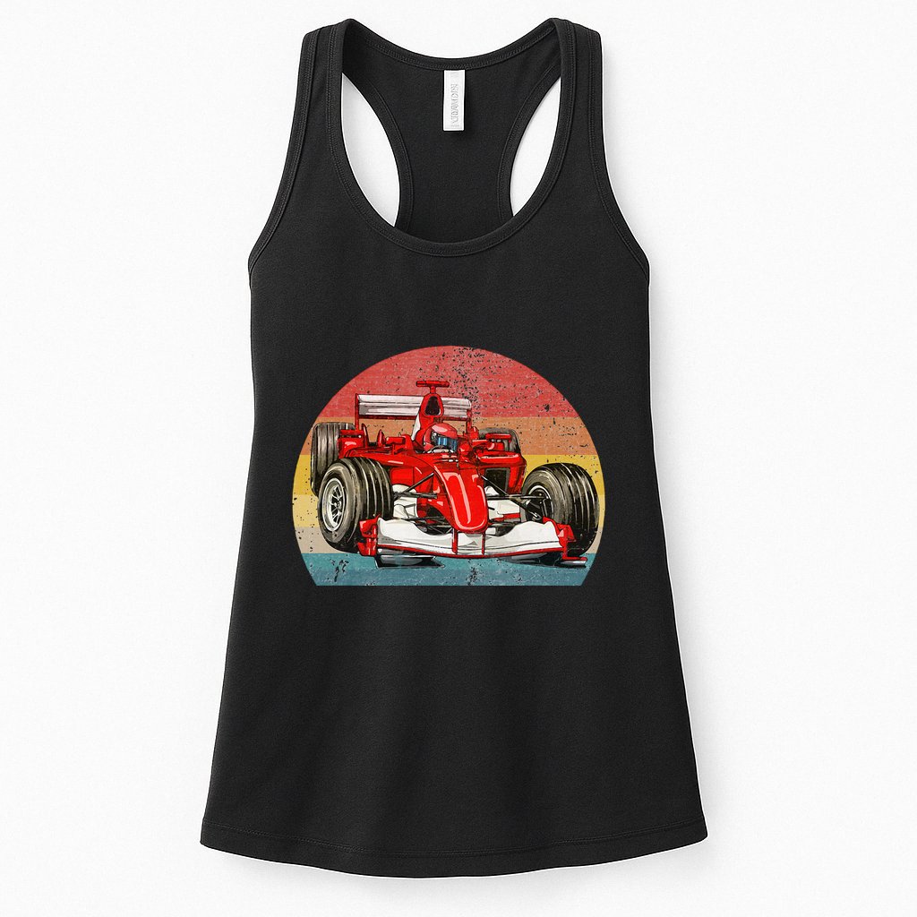 Retro Vintage Formula Racing Lovers Race Car Womens Tank Top