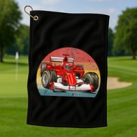 Retro Vintage Formula Racing Lovers Race Car Golf Towel