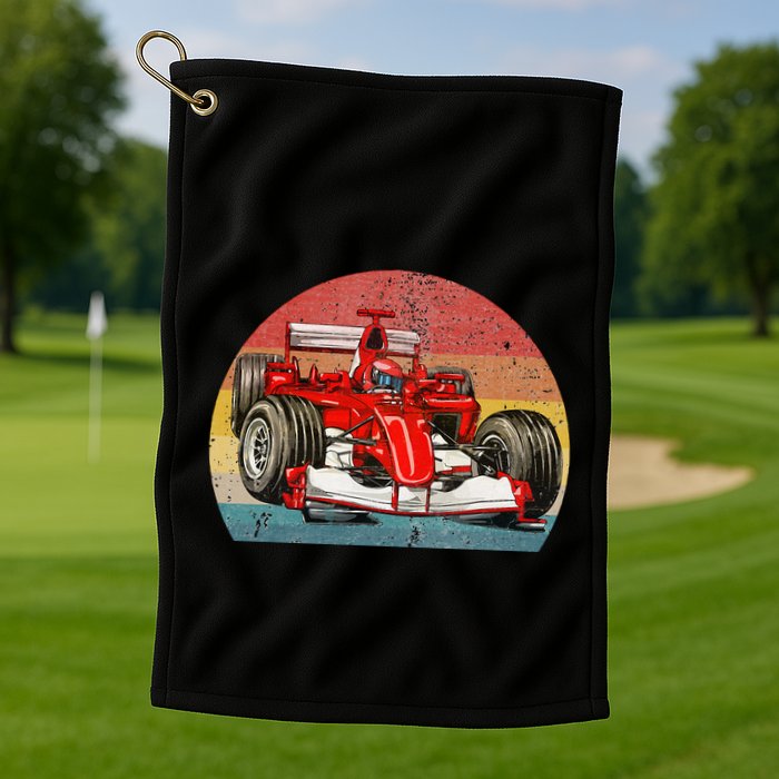 Retro Vintage Formula Racing Lovers Race Car Golf Towel