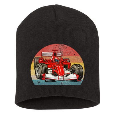 Retro Vintage Formula Racing Lovers Race Car Short Acrylic Beanie