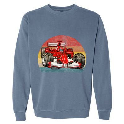 Retro Vintage Formula Racing Lovers Race Car Garment-Dyed Sweatshirt