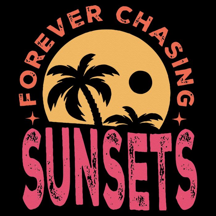 Retro Vintage Forever Chasing Sunsets Summer Vacation Outfit Bucket Hat