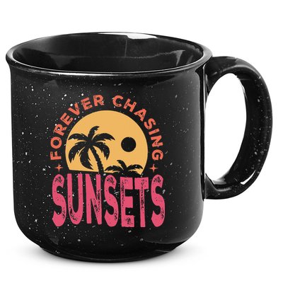 Retro Vintage Forever Chasing Sunsets Summer Vacation Outfit 15oz Campfire Ceramic Mug