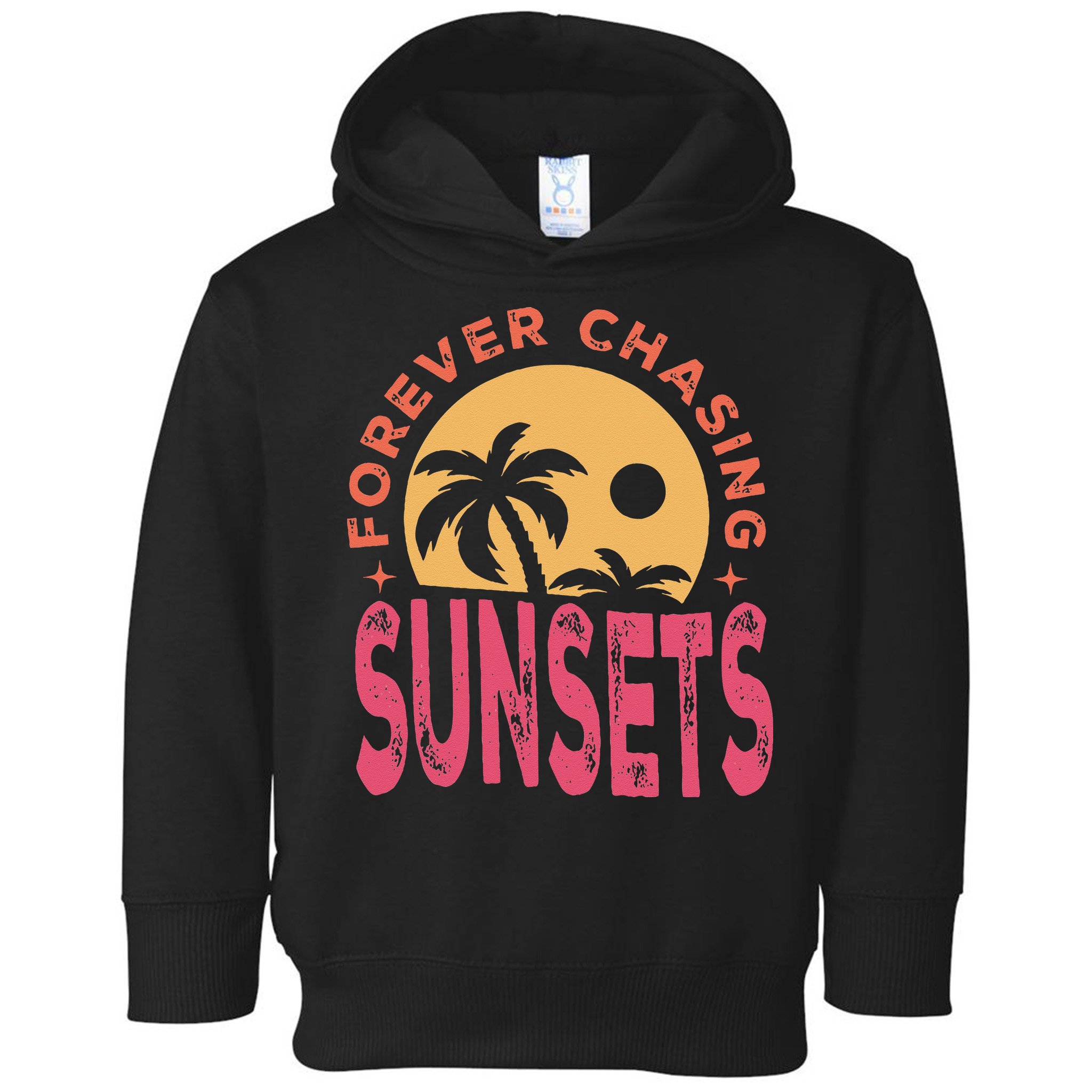 Retro Vintage Forever Chasing Sunsets Summer Vacation Outfit Toddler Hoodie