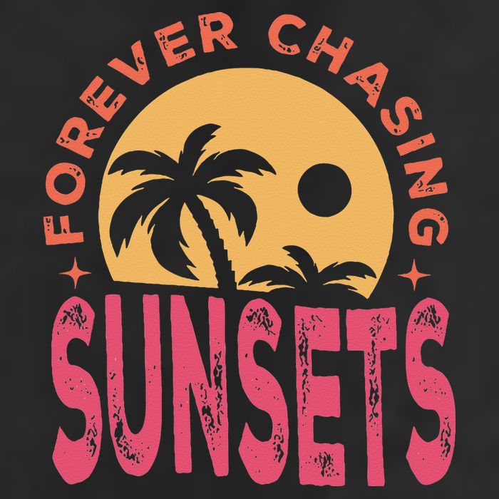 Retro Vintage Forever Chasing Sunsets Summer Vacation Outfit Golf Towel