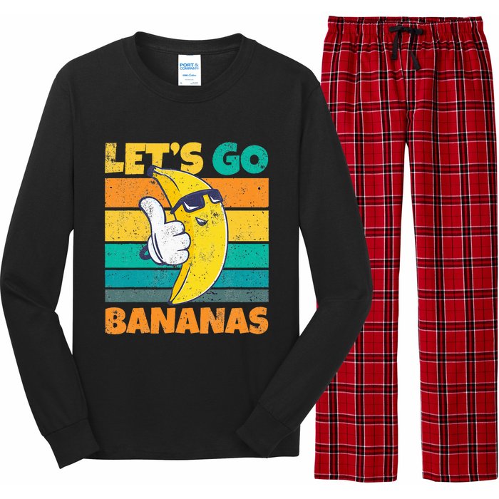 Retro Vintage Funny Banana Meme Let Go Banana Cool Bananas Long Sleeve Pajama Set