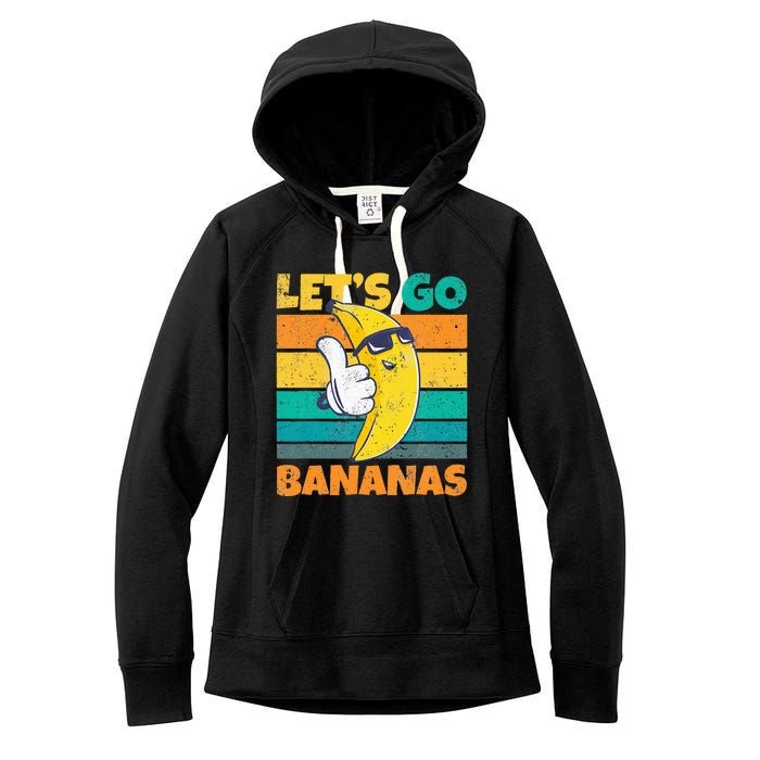 Retro Vintage Funny Banana Meme Let Go Banana Cool Bananas Women's Fleece Hoodie