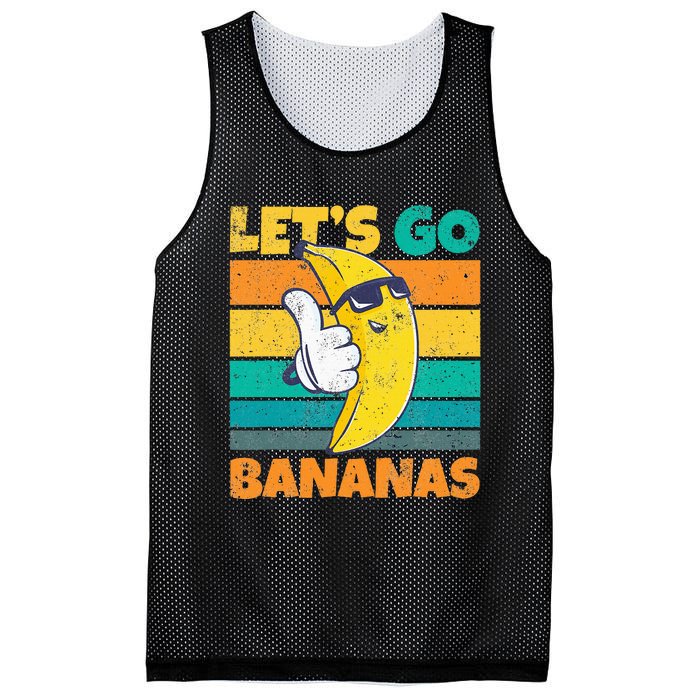 Retro Vintage Funny Banana Meme Let Go Banana Cool Bananas Mesh Reversible Basketball Jersey Tank