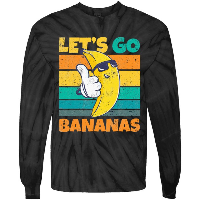 Retro Vintage Funny Banana Meme Let Go Banana Cool Bananas Tie-Dye Long Sleeve Shirt