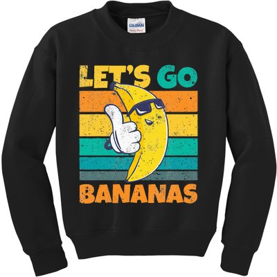 Retro Vintage Funny Banana Meme Let Go Banana Cool Bananas Kids Sweatshirt