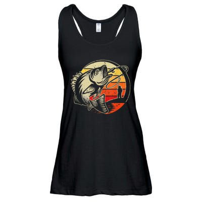 Retro Vintage Fly Fishing Fly Fishermans funny animal Ladies Essential Flowy Tank