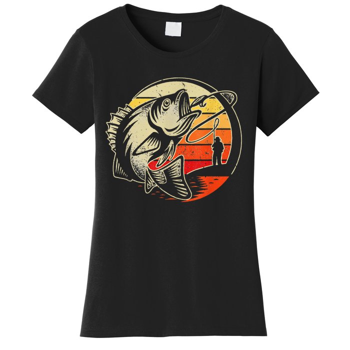 Retro Vintage Fly Fishing Fly Fishermans funny animal Women's T-Shirt