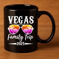 Retro Vegas Family Trip 2025 11oz C Handle Ceramic Mug
