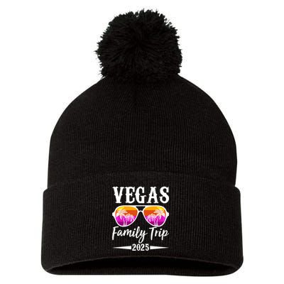 Retro Vegas Family Trip 2025 Pom Pom 12in Knit Beanie