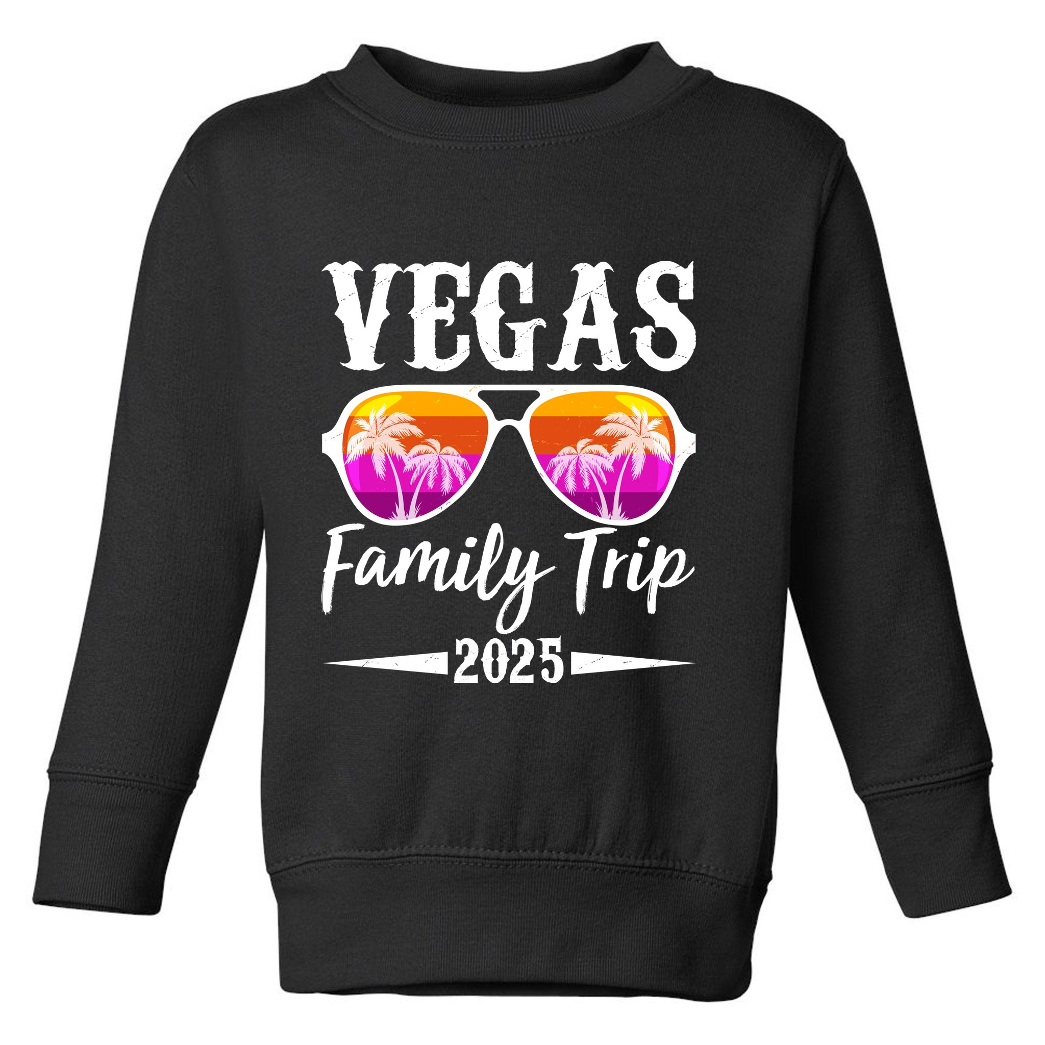 Retro Vegas Family Trip 2025 Toddler Sweatshirt